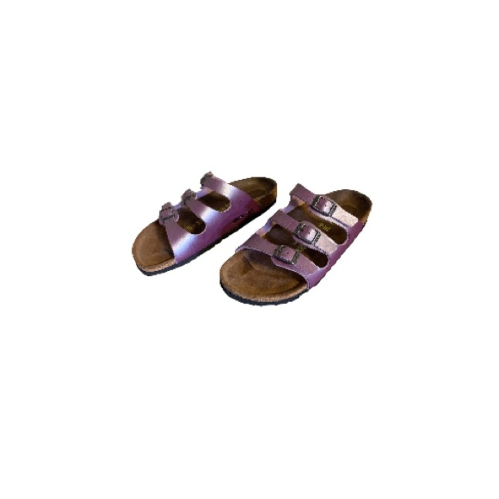 Birkenstock “Florida” Pearlescent Purple Triple Strap Sandals - Women’s Size 36